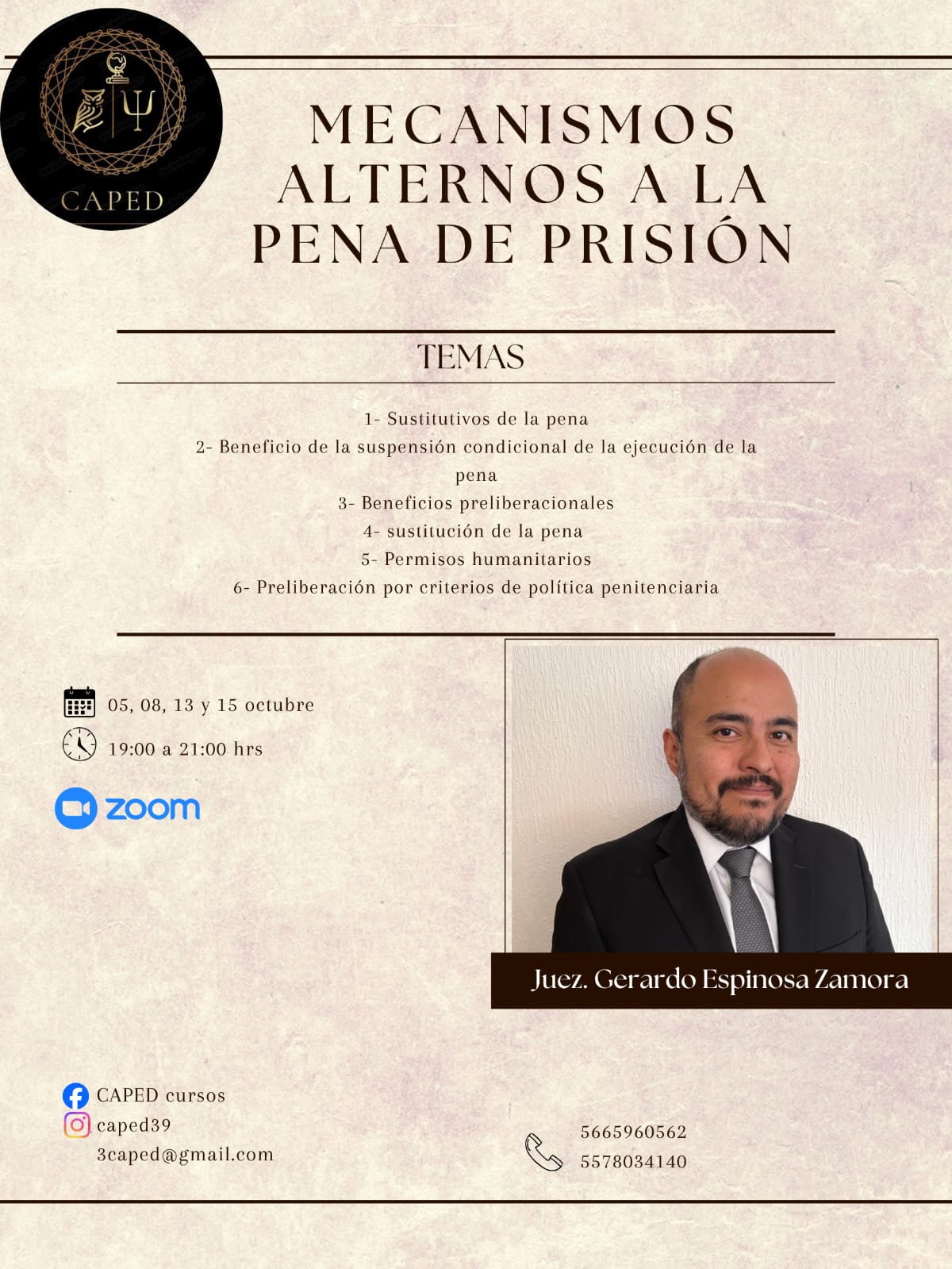 Curso y ponente CAPED 4